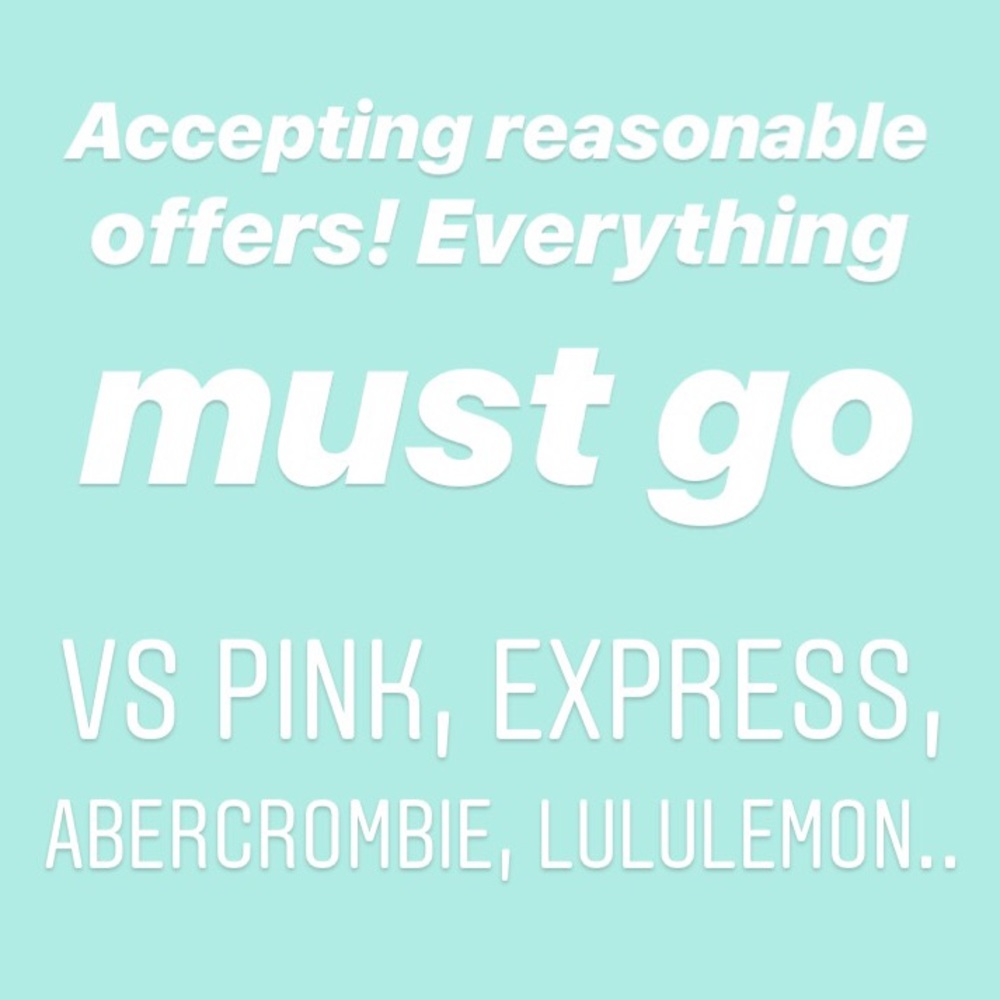 Barely used clothing, swimwear, purses & more.